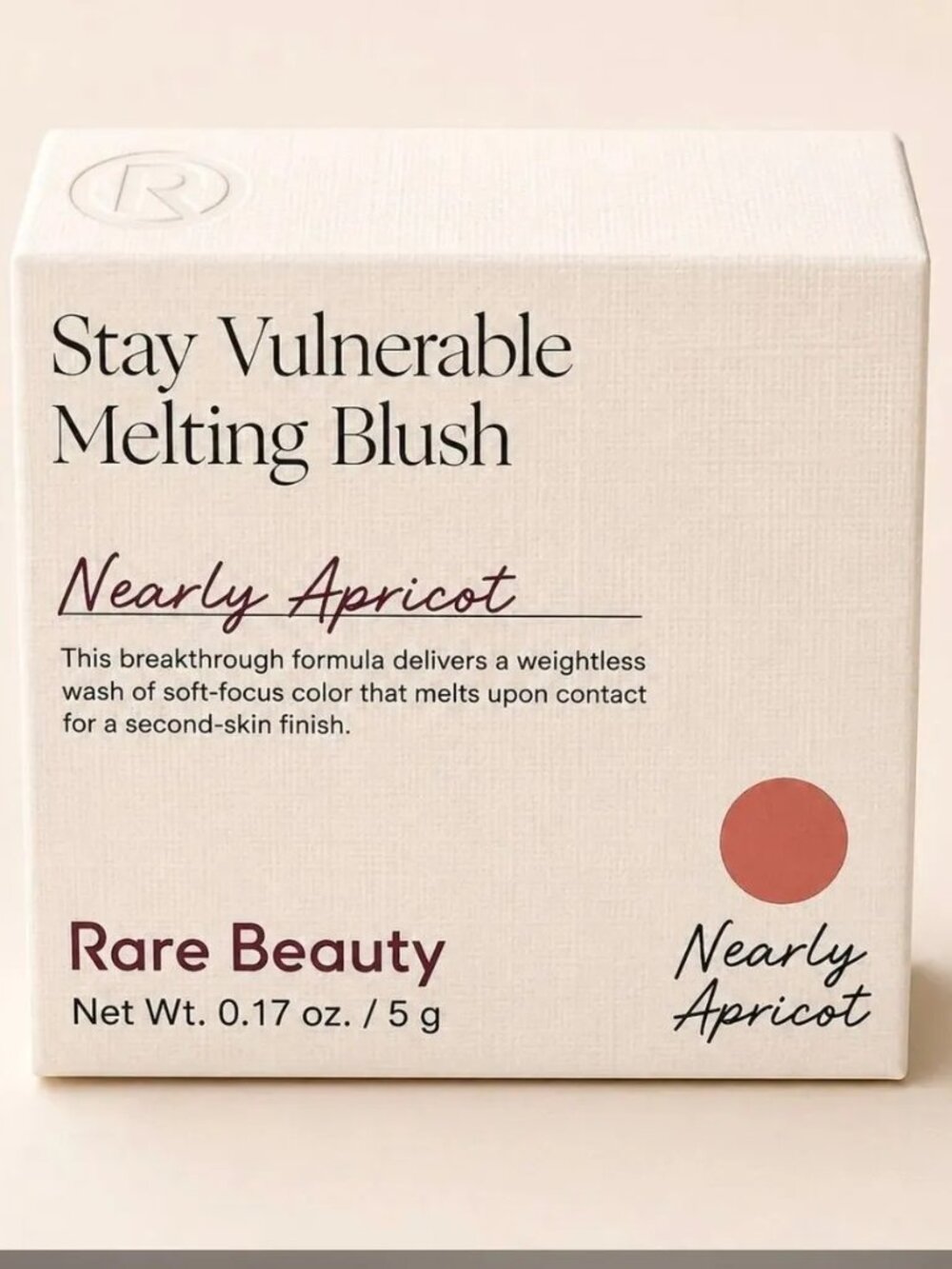 Rare beauty stay vulnerable melting blush in shade nearly apricot